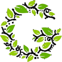 Growing Minds Garden logo, a G made of leaves